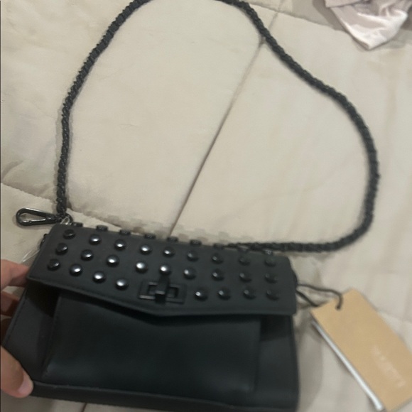 Steve Madden Black Studded Crossbody Bag - Picture 1 of 4